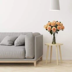 18" Blooming Peach Roses In Decorative Vase -Michaels Shop D322952S 12