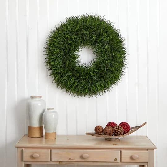 32" Giant Cedar Artificial Wreath 3 32" Giant Cedar Artificial Wreath - Image 3