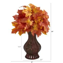 24" Autumn Orange Maple Leaf In Decorative Planter 6 24" Autumn Orange Maple Leaf In Decorative Planter -Michaels Shop D323949S 2