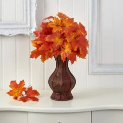 24" Autumn Orange Maple Leaf In Decorative Planter 7 24" Autumn Orange Maple Leaf In Decorative Planter -Michaels Shop D323949S 3