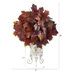 20" Autumn Maple Leaf Plant In Metal Planter -Michaels Shop D323958S 2
