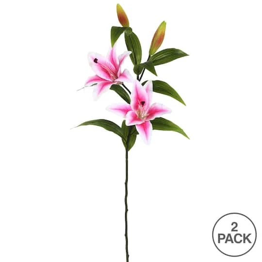 Real Touch™ Pink Tiger Lily Stem, 2ct. 2 Real Touch™ Pink Tiger Lily Stem, 2ct. - Image 2