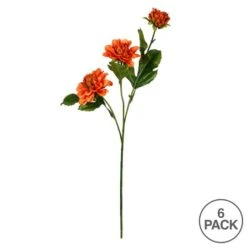 6 Pack: Orange Dahlia Spray -Michaels Shop D333891S 3