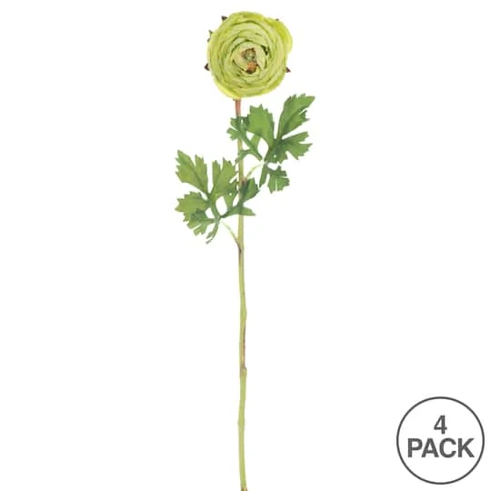 23" Green Ranunculus Artificial Stem, 4ct. 5 23" Green Ranunculus Artificial Stem, 4ct. - Image 5