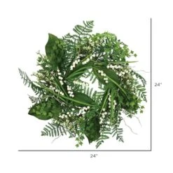 24" White Mini Flowers With Greenery Wreath -Michaels Shop D347821S 2