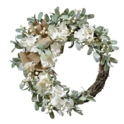 Haute Decor 22" Cream Crescent Hydrangea Wreath 5 Haute Decor 22" Cream Crescent Hydrangea Wreath -Michaels Shop D348949S 1 1