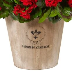 22" Red Geranium In Farmhouse Style Planter -Michaels Shop D350199S 12