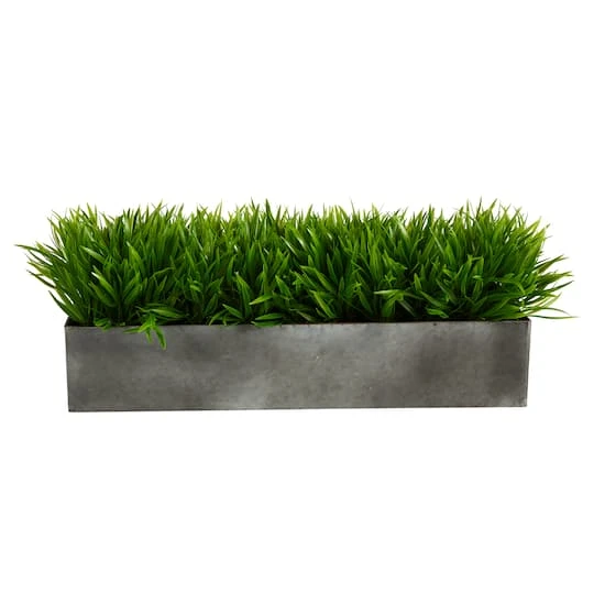 25" Wild Grass Plant In Metal Planter 2 25" Wild Grass Plant In Metal Planter - Image 2