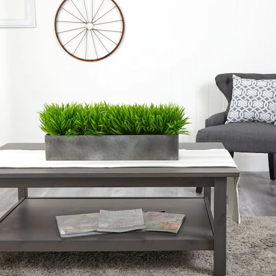 25" Wild Grass Plant In Metal Planter 4 25" Wild Grass Plant In Metal Planter - Image 4