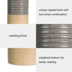 Glitzhome® Two-Tone Gray & Brown Metal Farmhouse Vase Set -Michaels Shop D353182S 6