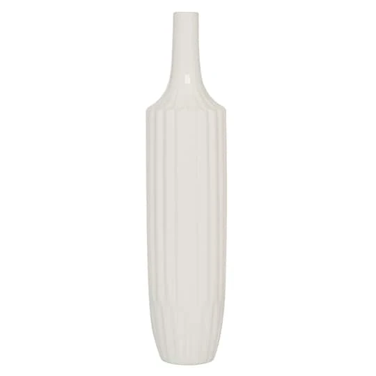 23" White Ceramic Modern Vase 2 23" White Ceramic Modern Vase - Image 2
