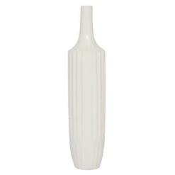 23" White Ceramic Modern Vase
