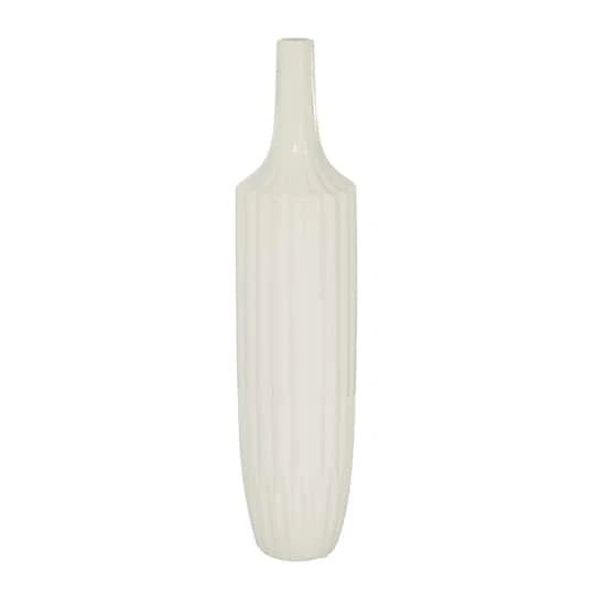 23" White Ceramic Modern Vase 3 23" White Ceramic Modern Vase - Image 3