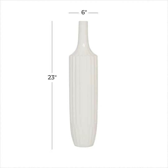 23" White Ceramic Modern Vase 6 23" White Ceramic Modern Vase - Image 6