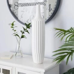 23" White Ceramic Modern Vase 13 23" White Ceramic Modern Vase -Michaels Shop D362939S 6