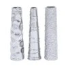 12" Silver Ceramic Abstract Glam Vase Set