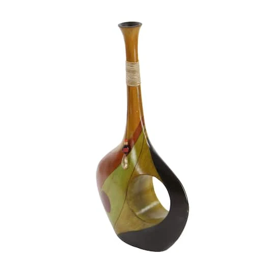 25" Multi Colored Polystone Eclectic Vase 3 25" Multi Colored Polystone Eclectic Vase - Image 3