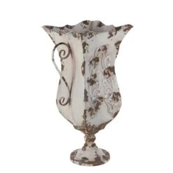 Beige Metal Vintage Vase -Michaels Shop D362975S 2