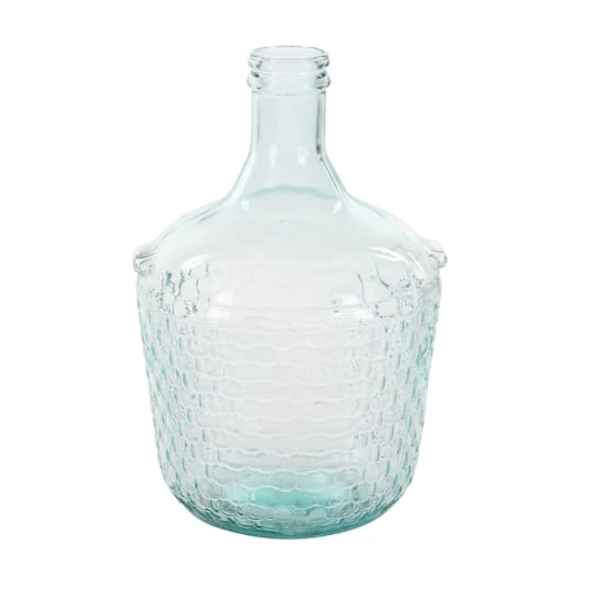 17" Blue Glass Farmhouse Vase 3 17" Blue Glass Farmhouse Vase - Image 3