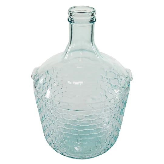17" Blue Glass Farmhouse Vase 4 17" Blue Glass Farmhouse Vase - Image 4