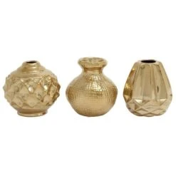 CosmoLiving By Cosmopolitan Gold Stoneware Glam Vase Set -Michaels Shop D363003S 1 1