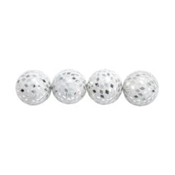 4" White Glass Decorative Glam Orbs, 4ct.