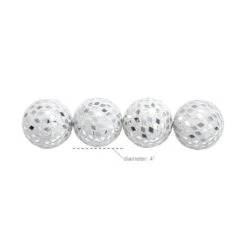 4" White Glass Decorative Glam Orbs, 4ct. -Michaels Shop D365401S 4