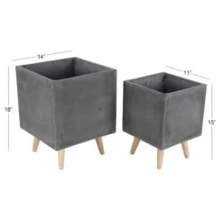 Dark Gray Contemporary Planter Set -Michaels Shop D365614S 6