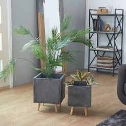 Dark Gray Contemporary Planter Set -Michaels Shop D365614S 8