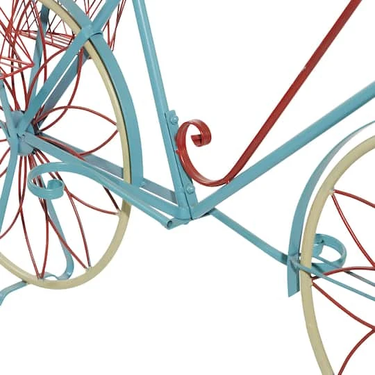 54" Turquoise Iron Vintage Plant Stand 6 54" Turquoise Iron Vintage Plant Stand - Image 6