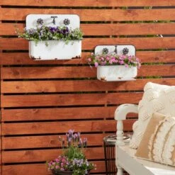 White Metal Wash Basin Planter Set -Michaels Shop D365629S 11