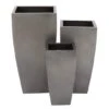 Gray Metal Modern Planter Set