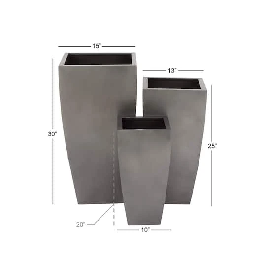 Gray Metal Modern Planter Set 5 Gray Metal Modern Planter Set - Image 5