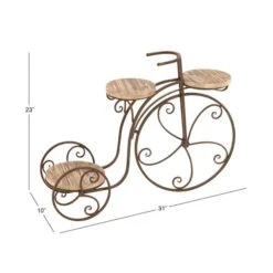 Brown Metal Farmhouse Bicycle Plantstand, 31" X 23" -Michaels Shop D365664S 10