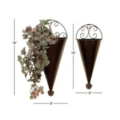 Black Metal Cone Rustic Planter Set -Michaels Shop D365671S 7