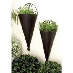 Black Metal Cone Rustic Planter Set -Michaels Shop D365671S 8