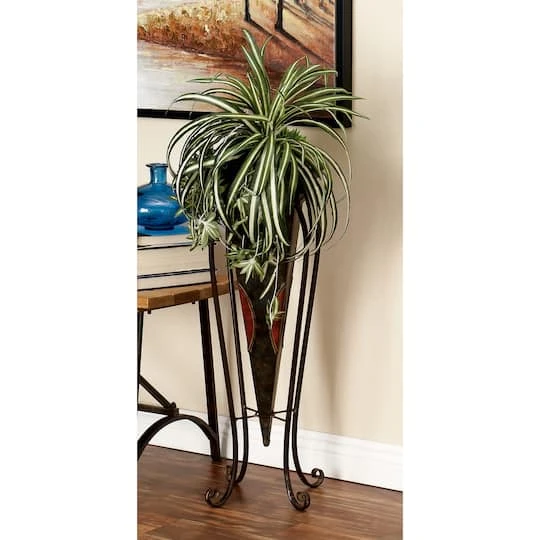 Brown Metal Rustic Planter With Curved Legs Set 7 Brown Metal Rustic Planter With Curved Legs Set - Image 7