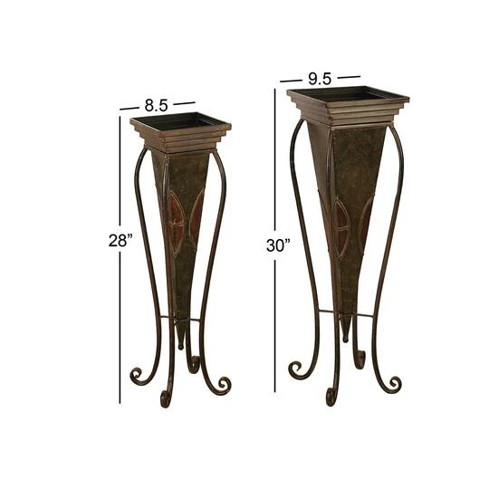 Brown Metal Rustic Planter With Curved Legs Set 6 Brown Metal Rustic Planter With Curved Legs Set - Image 6