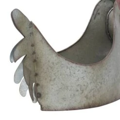 16" Gray Metal Farmhouse Chicken Planter -Michaels Shop D365682S 6