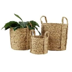 Natural Seagrass Basket Planter Set -Michaels Shop D365687S 3