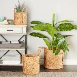 Natural Seagrass Basket Planter Set -Michaels Shop D365687S 7