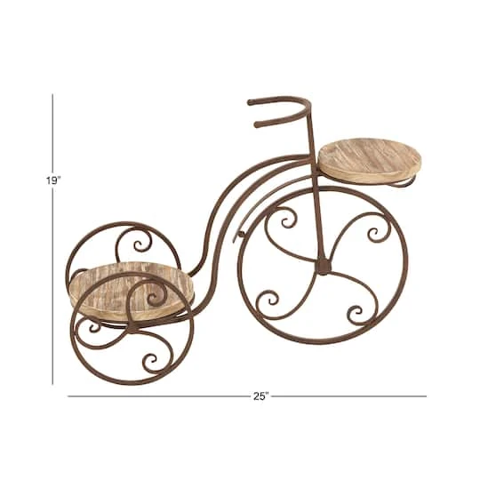 Brown Metal Farmhouse Bicycle Plantstand, 25" X 19" 7 Brown Metal Farmhouse Bicycle Plantstand, 25" X 19" - Image 7