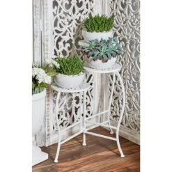 White Metal Traditional Plantstand Set 11 White Metal Traditional Plantstand Set -Michaels Shop D365697S 5