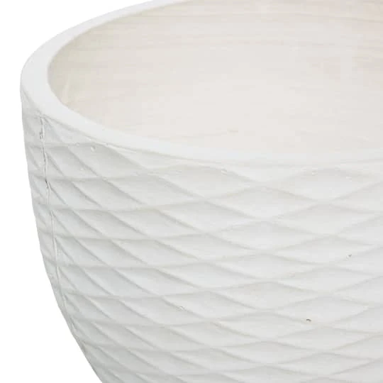 White Polystone Contemporary Planter Set 5 White Polystone Contemporary Planter Set - Image 5