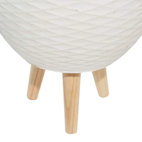 White Polystone Contemporary Planter Set 6 White Polystone Contemporary Planter Set - Image 6