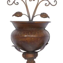 18" Dark Brown Iron Traditional Planter -Michaels Shop D365715S 4