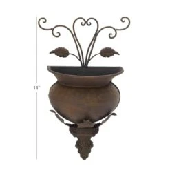 18" Dark Brown Iron Traditional Planter -Michaels Shop D365715S 6