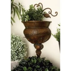 18" Dark Brown Iron Traditional Planter -Michaels Shop D365715S 7