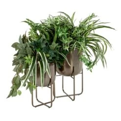 Metal Contemporary Stand Planter Set Black -Michaels Shop D365729S 2
