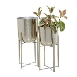 Silver Metal Glam Planter Set -Michaels Shop D365757S 1 1